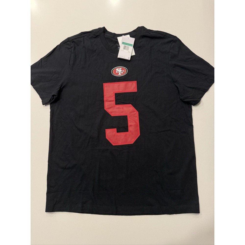 Nike San Francisco 49ers Trey Lance T-Shirt Men's Black XL NFL Cotton